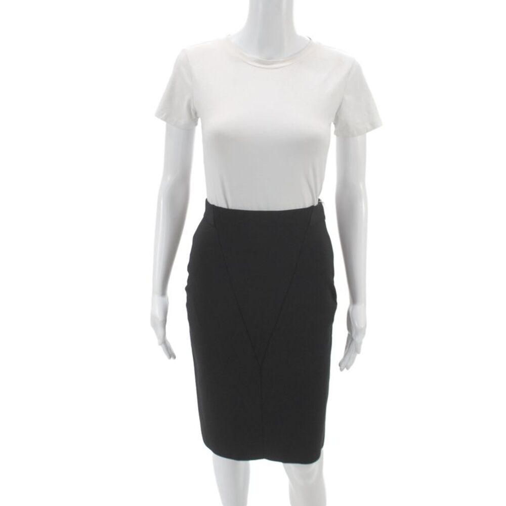 Givenchy Women Straight Pencil Skirt Black Viscose Polyamide Elasthanne Size S